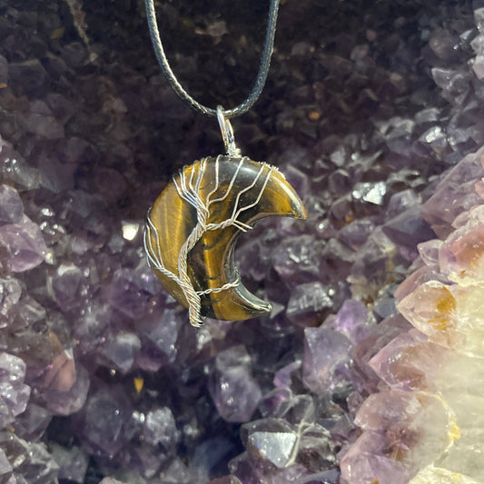Wire Wrapped Moon Necklace