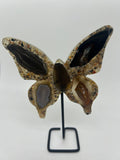 Agate Butterfly on Metal Stand