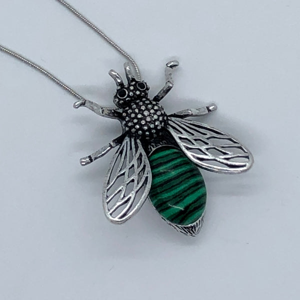 Malachite Bee Necklace